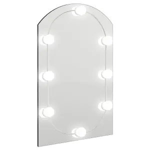 Berkfield Mirror with LED Lights 60x40 cm Glass Arch