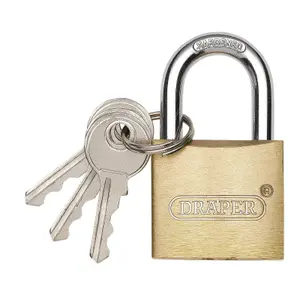 Draper Brass Cylinder Padlock, 30mm 21726