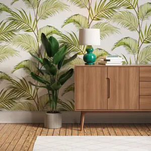 Lick Green & White Jungle 03 Textured Wallpaper Sample