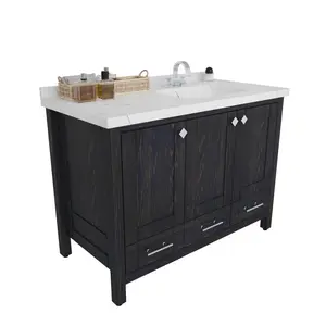 Kardelen 1200 mm Freestanding Single Bathroom Vanity with One Tap Hole Marble Basin Dark Blue