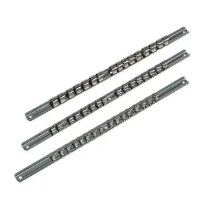 Sealey Socket Retaining Rail Set 3 Pieces 1/4" 3/8" & 1/2" Square Drive AK270