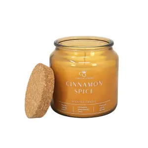 Scented Candle Queen 390g Jar Cinnamon Spice Aromatherapy Fragrance Single Wick