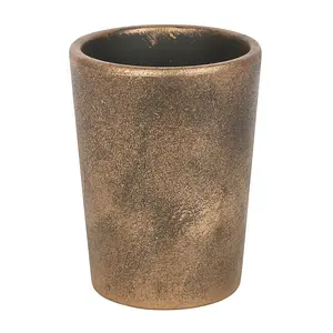 Antique Bronze Effect Terracotta Plant Pot - Triple Moon