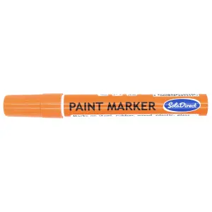 Oil-based Paint Marker Pen Permanent for Tyres Rubber Stone Leather Fabric Plastic Glass (Orange)