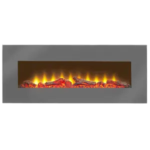 Sureflame WM-9505 Electric Wall Mounted Fire with Remote in Grey, 42 Inch