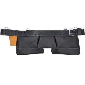 TOUGH MASTER Leather Tool Belt Apron Multi Pocket with Hammer Loop & Nail Pouch (TM-063LP)