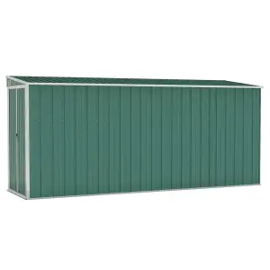 Berkfield Wall-mounted Garden Shed Green 118x382x178 cm Galvanised Steel