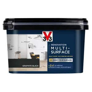 V33 Renovation Graphite Black Satinwood Multi-surface paint, 2L