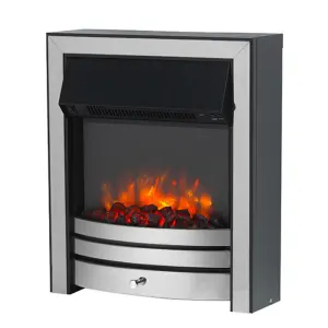 Roxby Electric Fire - Chrome with 110mm Spacer Kit