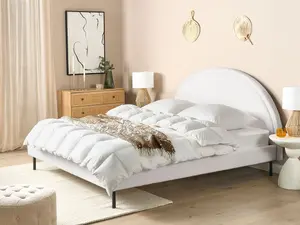 Boucle EU Super King Size Bed White MARGUT