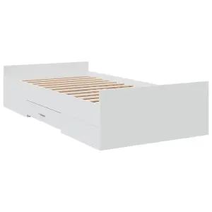 Berkfield Bed Frame with Drawers without Mattress White 90x200 cm