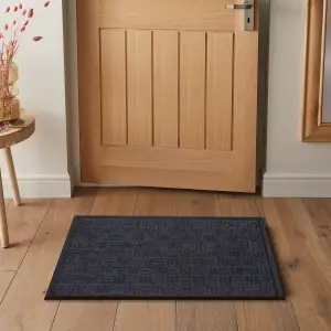 Millbrook Backed Polypropylene Mat 45x75cm Grey Cross Embossed Mat