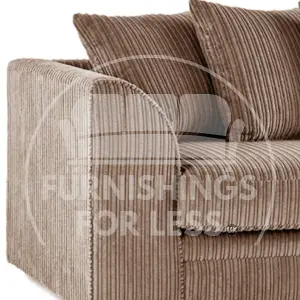 Luxor Coffee Jumbo Cord Large 5 Seater Corner Sofa Long Right Hand Facing