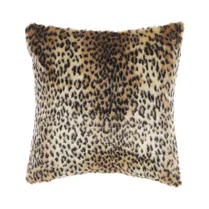 Set of 2 Cushions FOXTAIL Faux Fur 45 x 45 cm Animal Brown