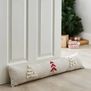 Catherine Lansfield Tufted Christmas Tree Door Draught Excluder Natural