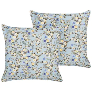 Set of 2 Outdoor Cushions VALLORIA Blue