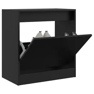 Shoe Cabinet Black 60x34x63.5 cm Engineered Wood