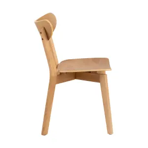 Roxy Luxury Wooden Chair Retro Scandinavian Style - Natural Oak Colour