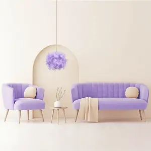 Eye-Catching and Modern Small Lilac Feather Decorated Pendant Lighting Shade