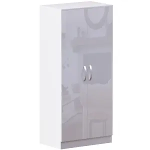 Vida Designs Hulio White High Gloss 2 Door Wardrobe (H)1700mm (W)760mm (D)470mm