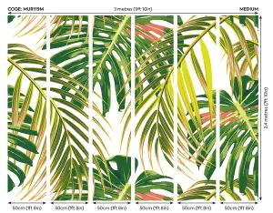 Origin Murals Tropical Leaves Green Matt Smooth Paste the Wall Mural 300cm wide x 240cm high