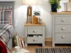 GFW Lancaster 2 Drawer Bedside Grey