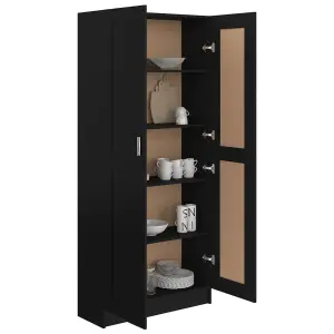 Berkfield Book Cabinet Black 82.5x30.5x185.5 cm Engineered Wood