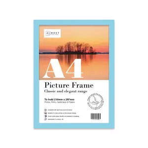 A4 Light Blue Picture Frame Fits A4 (21 x 29.7cm - 8.3 x 11.7in) Poster, Photo, Artwork, or Print.