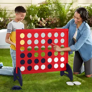 Costway Giant 4-to-Score Game Set Freestanding 4-in-A-Row Game Set w/ Carrying Bag