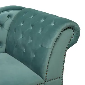 Right Hand Chaise Lounge Velvet Mint Green NIMES