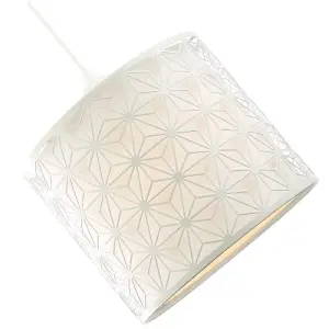 Modern Geometric Pendant Lighting Shade with Inner White Cotton Drum Diffuser