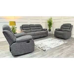 PS Global Brooklyn 3+1+1 Fabric Reclining Sofa Set