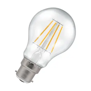 Crompton Lamps LED GLS 7.5W B22 Dimmable Filament (5 Pack) Cool White Clear (60W Eqv)