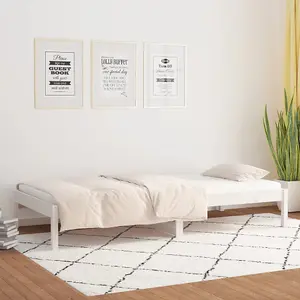 Berkfield Day Bed White 90x190 cm Single Solid Wood Pine