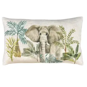 Evans Lichfield Kenya Elephant Feather Rich Cushion