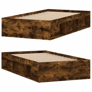 Berkfield Bed Frame Smoked Oak 90x200 cm