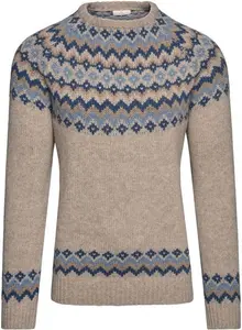 House Of Bruar Munrospun Men's Lambswool Icelandic Crew