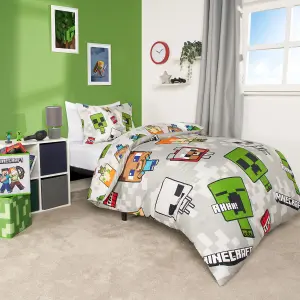 Minecraft Duvet Cover Set Reversible Bedding Pillowcase Quilt Kids - Single