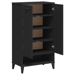 Shoe Cabinet VIKEN Black Solid Wood Pine