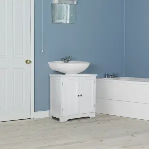 Yaheetech White Freestanding Bathroom Under Sink Cabinet