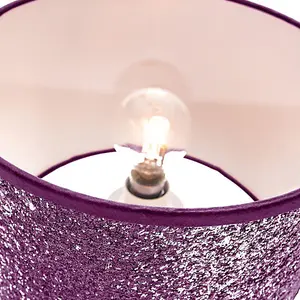 Modern and Designer Bright Purple Glitter Fabric Pendant/Lamp Shade 25cm Wide