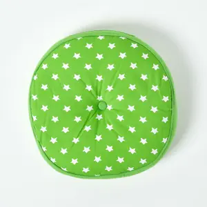 Homescapes Green Stars Round Floor Cushion