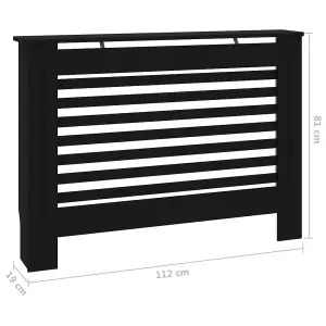 Berkfield Radiator Cover Black 112x19x81 cm MDF