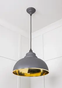 Hammered Brass Harborne Pendant in Bluff