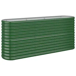 Berkfield Garden Planter Powder-coated Steel 152x40x68 cm Green