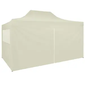 Berkfield Professional Folding Party Tent with 4 Sidewalls 3x4 m Steel Cream