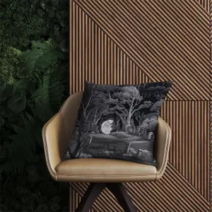 Eerie Moonlit Cemetery Outdoor Cushion 60cm x 60cm