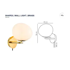 Nordlux Shapes Indoor Glass Wall Light in Brass