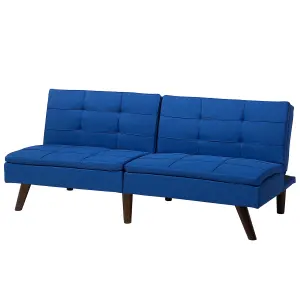 Beliani Retro Sofa Bed RONNE Navy Blue