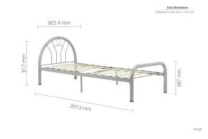 Birlea Solo Single Bed In Silver Metal